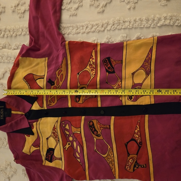 Vintage Escada Button-Up Blouse with Shoe Print. - Picture 6 of 8